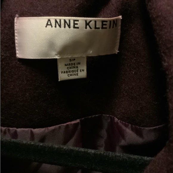 Anne Klein maroon single-breasted wool coat - Picture 5 of 14